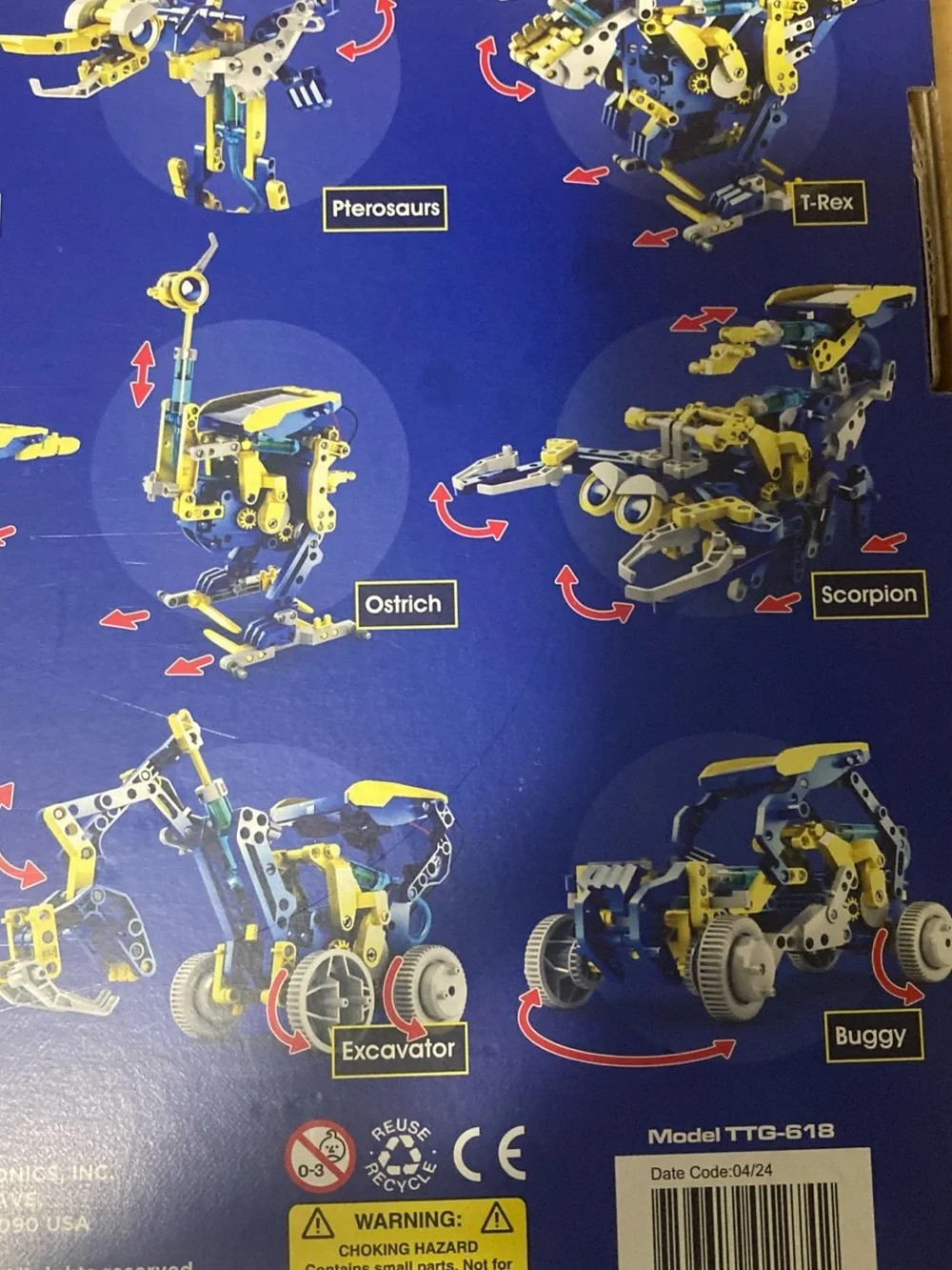 Yeti-Rex 12 Solar Hydraulic Robot Building Kit – Blue & Yellow STEM Toy